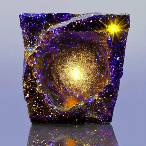 Prompt: crystal sculpture of a galaxy