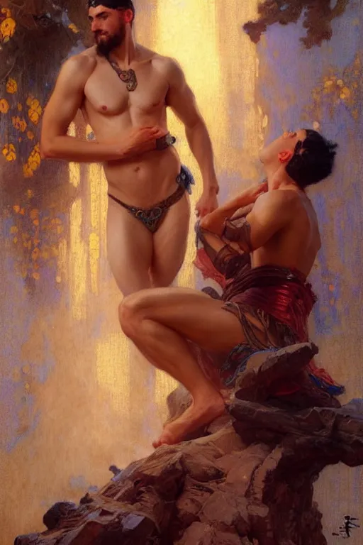 Image similar to male, taoism, painting by gaston bussiere, greg rutkowski, j. c. leyendecker, artgerm