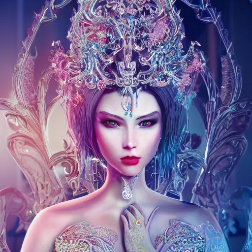 Prompt: portrait of princess of evil, beautiful, attractive, glowing, ornate and intricate, jaw dropping, dynamic lighting, fairy tale, intricate and detailed, 4 k octane render