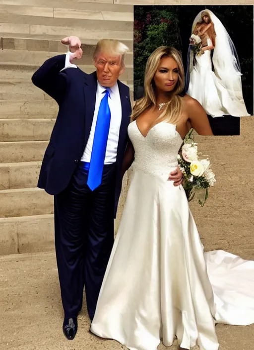 Image similar to donald trump instagram couple's wedding photo shoot