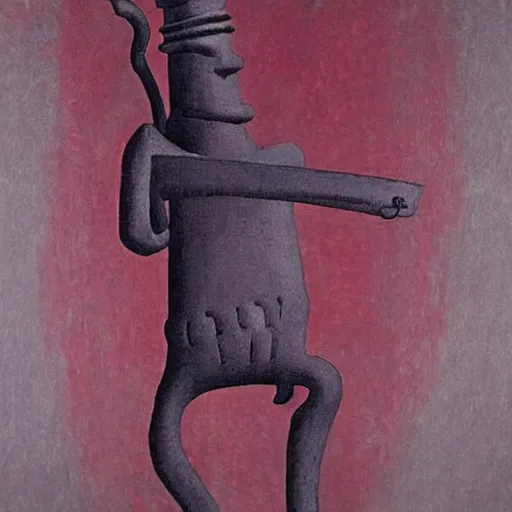 Image similar to squidward as a dark souls boss by rufino tamayo