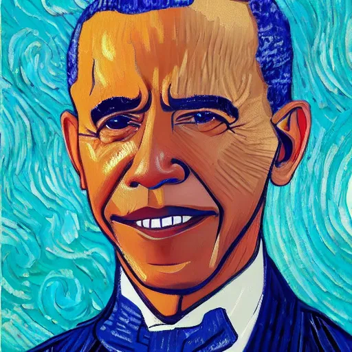 Image similar to a perfect fusion of Joe Biden and Barack Obama, style of Vincent Van Gogh, presidential fusion, mix of Biden and Obama, presidential cross, portrait, oil painting by Van Gogh, 4k photograph of painting