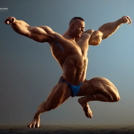 Prompt: bird has arms and do bodybuilder pose, sharp focus, fantasy style, octane render, volumetric lighting, 8k high definition, by greg rutkowski, highly detailed, trending on art Station