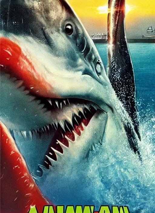 Prompt: Jaws (1974) poster, Marvel Cinematic universe