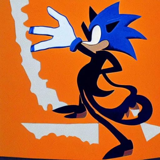 Image similar to by alice bailly, by kara walker robust sonic the hedgehog. a beautiful conceptual art of abstract composition of geometric shapes in various colors.