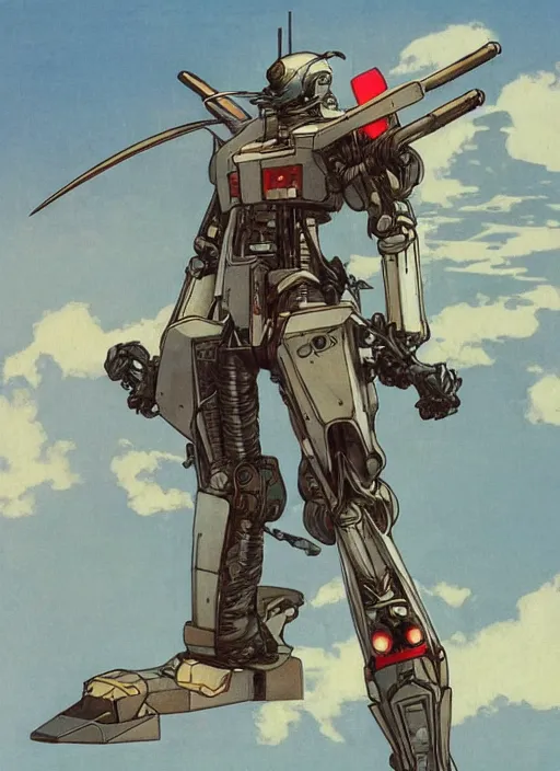 Image similar to full body concept art of a mech space samurai with jet pack and thin mech wings, hovers above ground, dust swirls under him, realistic, cinematic, atmospheric, sci - fi movie character, cctane render, by moebius, alphonse mucha, roger deakins, masamune shirow