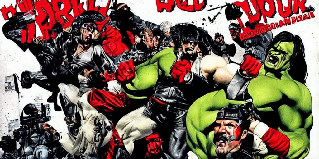 Prompt: hulk hogan as the punisher. movie poster.