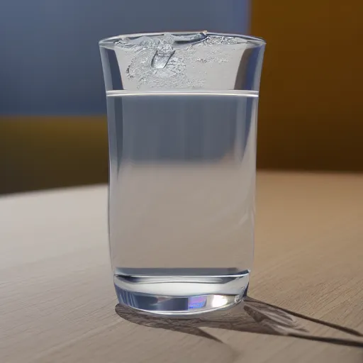 Prompt: a glass of water, 3 d render, octane, ray tracing, ultra high detail, photorealistic, high resolution, 8 k