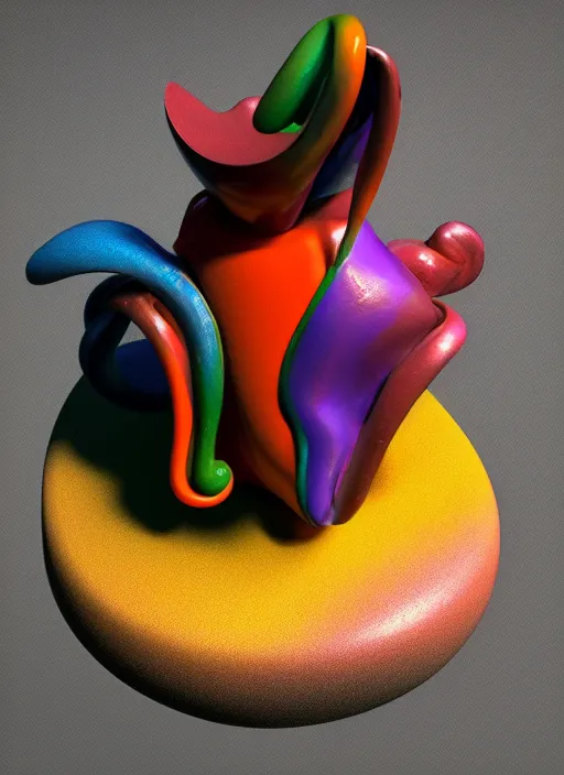 Image similar to 3D abstract resin miniature sculpture by Salvador Dali, psychedelic, abstractionism, realistic, 8K, Hyperrealism, Subsurface scattering, raytracing, Octane Render, Zbrush, simple background