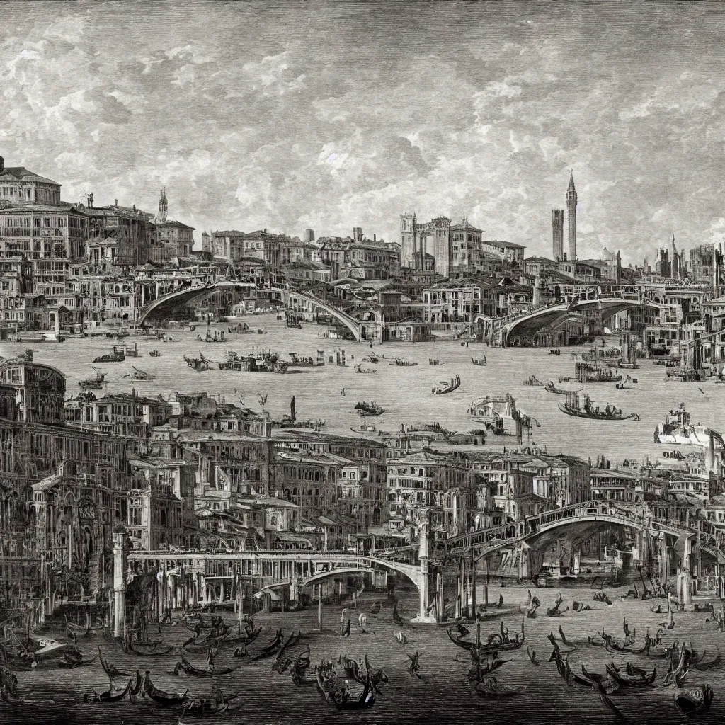 Image similar to the bridges of venice by piranesi