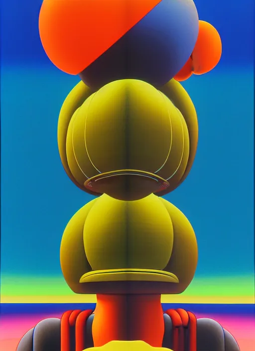 Image similar to inflated mecha by shusei nagaoka, kaws, david rudnick, airbrush on canvas, pastell colours, cell shaded, 8 k