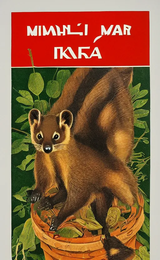 Prompt: pine marten soviet propaganda poster, highly detailed, artistic