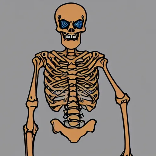 Image similar to drawing of a skeleton with the twitch pog emote