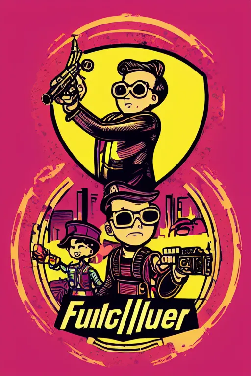 Image similar to fallout 7 6 retro futurist illustration art by butcher billy, sticker, colorful, illustration, highly detailed, simple, smooth and clean vector curves, no jagged lines, vector art, smooth andy warhol style