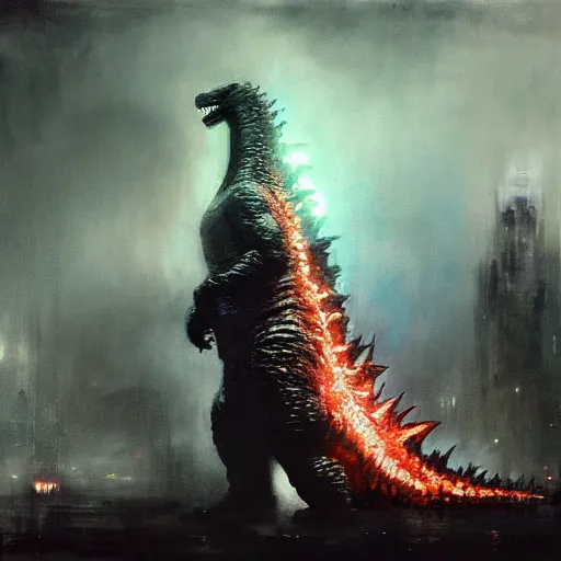 Image similar to godzilla by jeremy mann