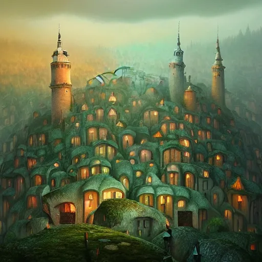 Image similar to gediminas pranckevicius nordic city surrounded by forest in the style of a dnd painting, matte painting, dungeons and dragons, wizards of the coast