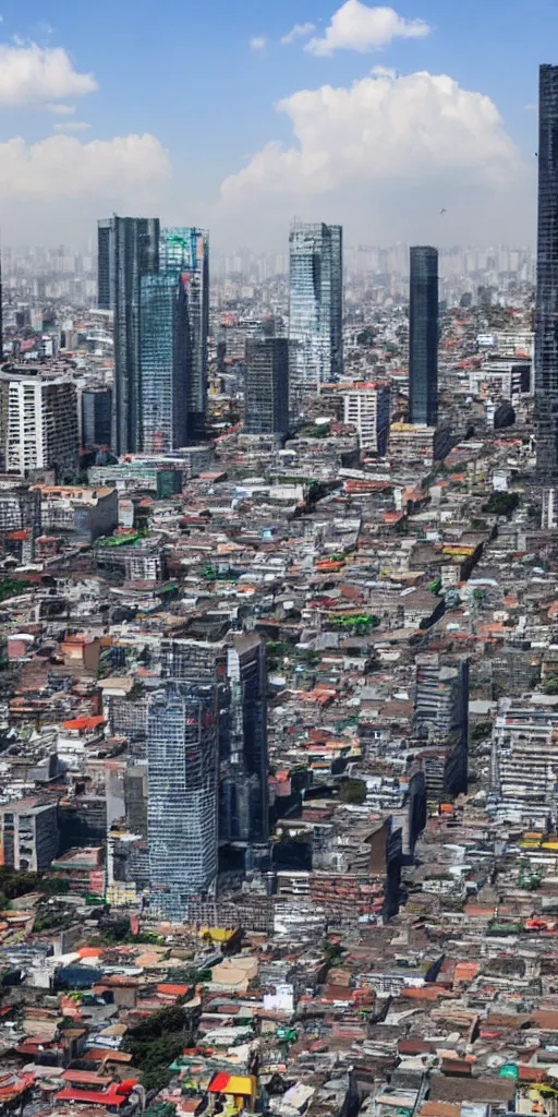 Image similar to futuristic Mexico City