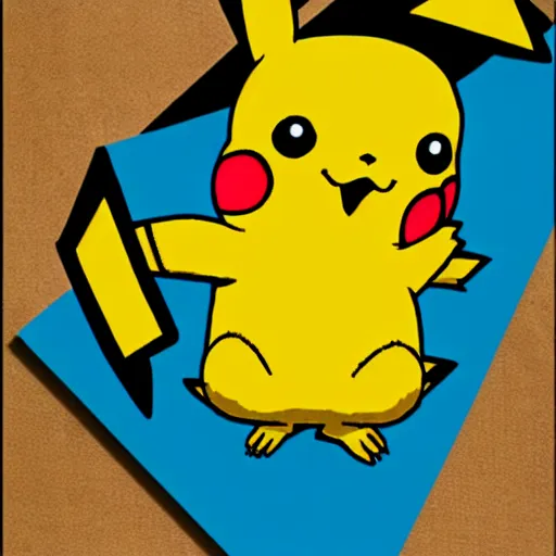 Image similar to Pikachu made out of Papyrus