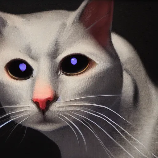 Prompt: the cat docotr holds an x ray film, oil painting, trending in Artstation, artstationHD, 4k
