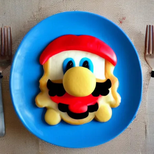 Prompt: super Mario pancakes
