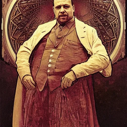 Image similar to “ george costanza, by alphonse mucha ”