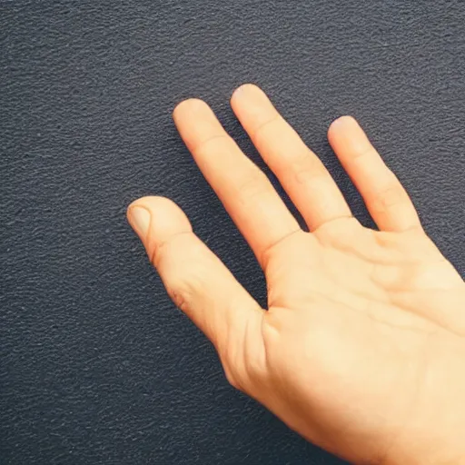 Prompt: singular standard human hand photo