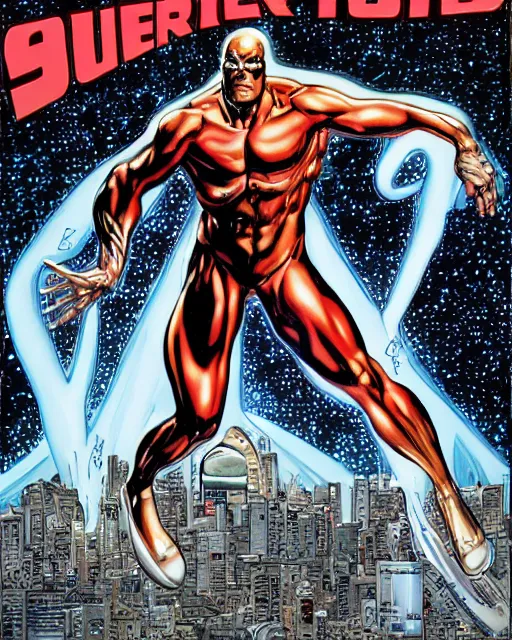 Image similar to silver surfer by glenn fabry, perspective