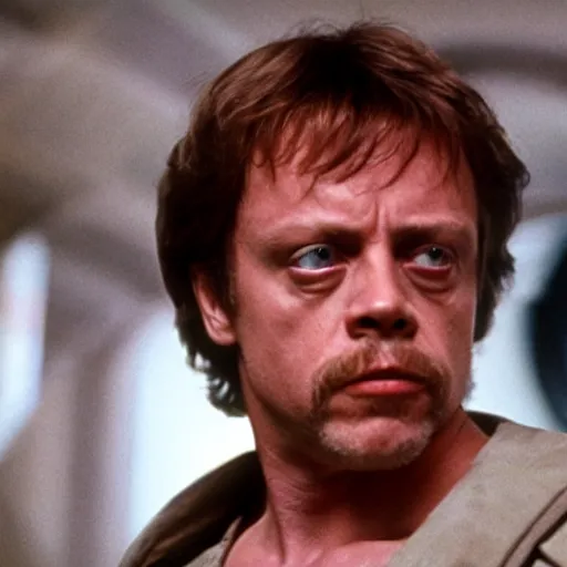 Image similar to mark hamill in ridley scott's alien, highly detailed, gritty, film grain