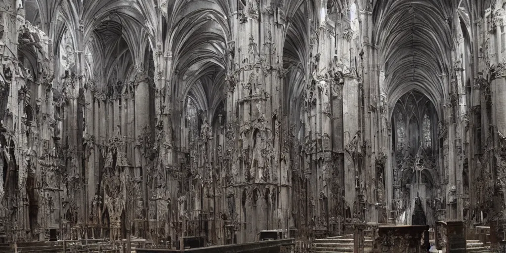 Image similar to a cathedral of flesh and stone dedicated to the god of pain