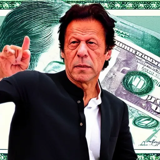 Image similar to Imran Khan on the dollar bill