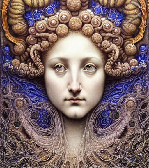 Prompt: detailed realistic beautiful poppy goddess face portrait by jean delville, gustave dore, iris van herpen and marco mazzoni, art forms of nature by ernst haeckel, art nouveau, symbolist, visionary, gothic, neo - gothic, pre - raphaelite, fractal lace, intricate alien botanicals, ai biodiversity, surreality, hyperdetailed ultrasharp octane render