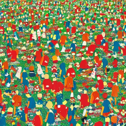 Prompt: Where's Waldo by Hiroo Isono