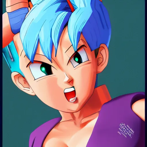 Prompt: Bulma from Dragon Ball Z, artstation, 4k detailed