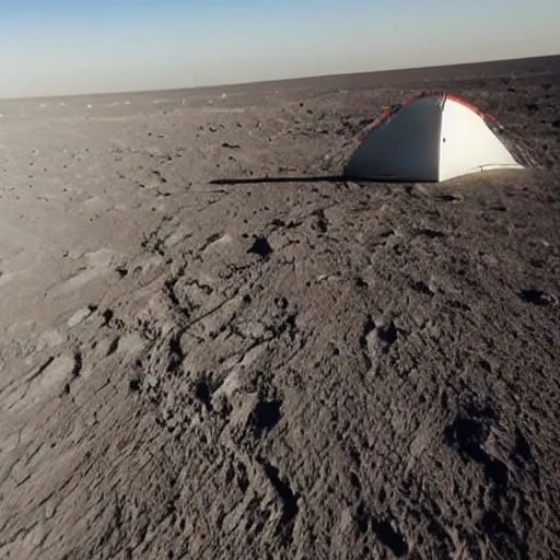 Image similar to camping on the surface of the moon