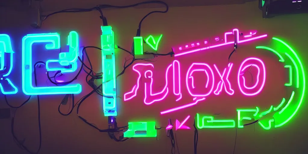 Image similar to twitch, cyberpunk, neon, glow, neon sign