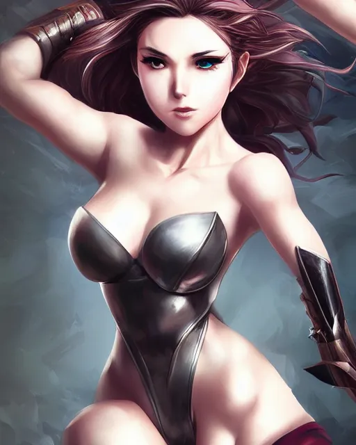 Image similar to The successful warrior is the average man with laser-like focus, artwork by artgerm, anime, elegant, seductive, full shot, wide-shot, long-shot