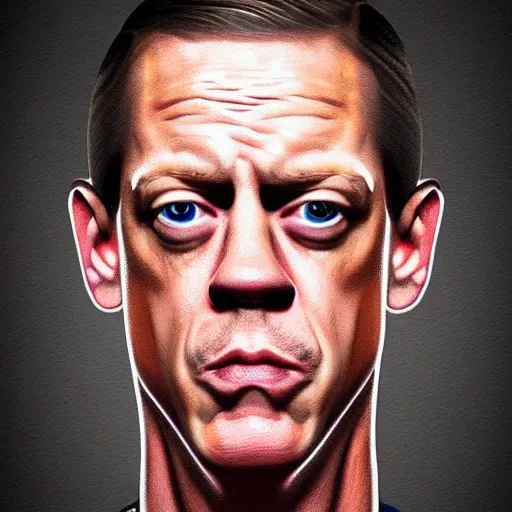 Image similar to the lovechild of john cena and steve buscemi from new jersey, realistic, hyperrealistic, 8 k resolution, hd quality, very detailed, highly detailed, intricate details, real life, real world, trending on artstation, really realistic, very realistic, headshot, head in frame