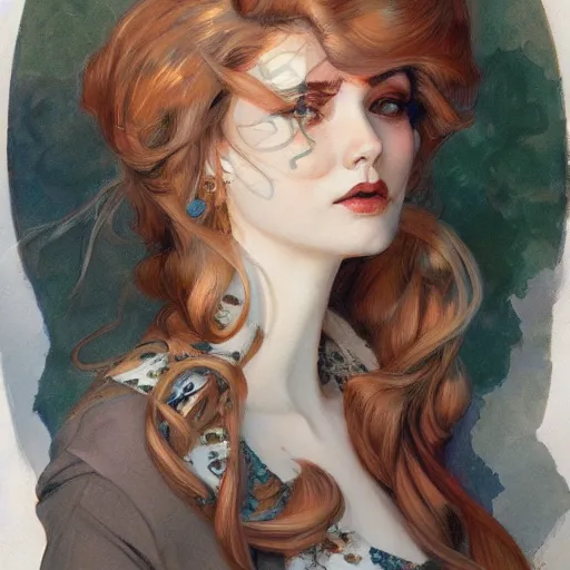 Image similar to a portrait in the style of anna dittmann and donato giancola and charles dana gibson.