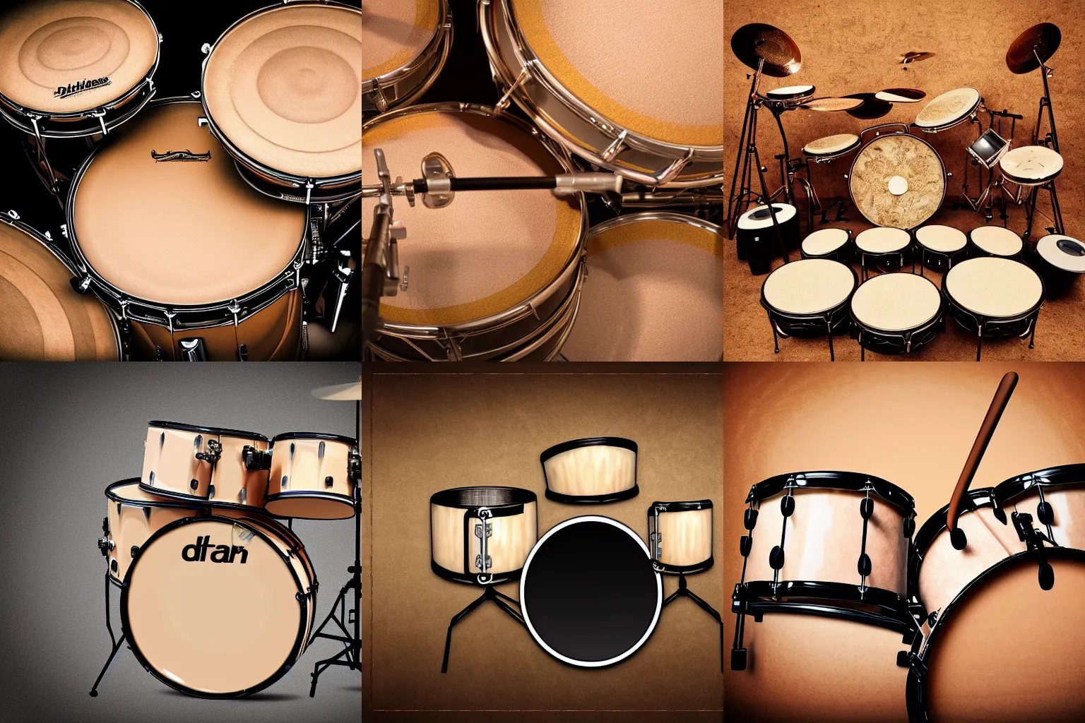 Prompt: drumset made of human anatomy, realistic photo, 4 k, highly detailed skin