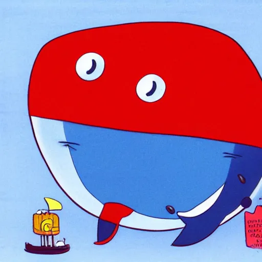 Image similar to a happy whale by richard scarry