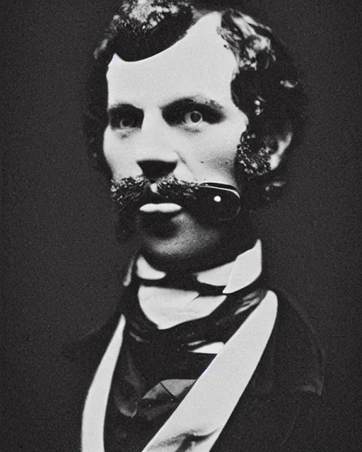 Image similar to portraits of anthropomorphic cyborg robot in Black tie suit by Louis Daguerre