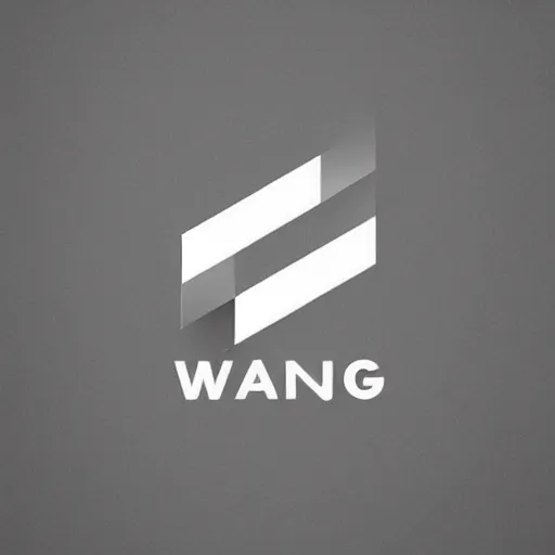 Prompt: minimalist trendy imagotype logotype design for plastic bag factory called wang that represents the future, 3 d vector, fresh cool colors, trending on behance