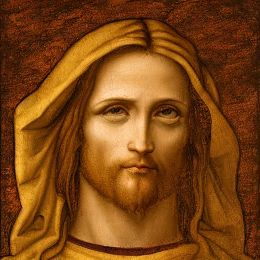 Image similar to Jesus painting by Leonardo da Vinci 4k detail