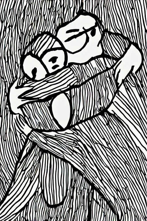 Prompt: graphic art illustration single line drawing of a hug