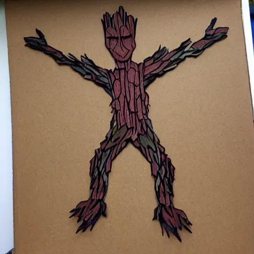 Image similar to cardboard groot