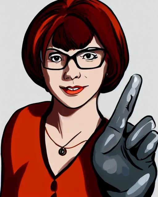 Prompt: a portrait of Velma Dinkley in the style of dungeons and dragons