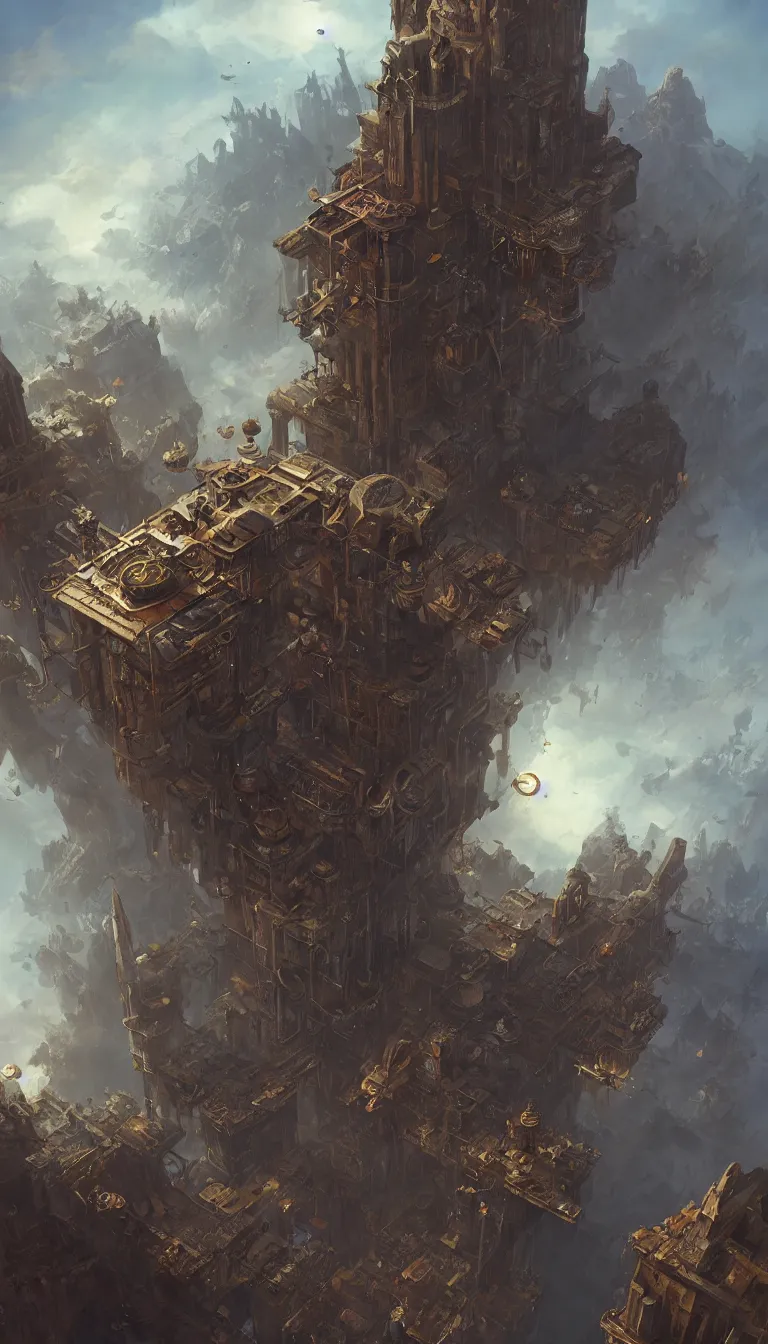 Prompt: flying tohic steampunk fortress, concept art, highly detailed, artstation, trending, feng zhu, shaddy safadi, noah bradley, tyler edlin, jordan grimmer, darek zabrocki, neil blevins, tuomas korpi