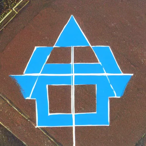 Prompt: pennrose triangle painted by patrick caulfield