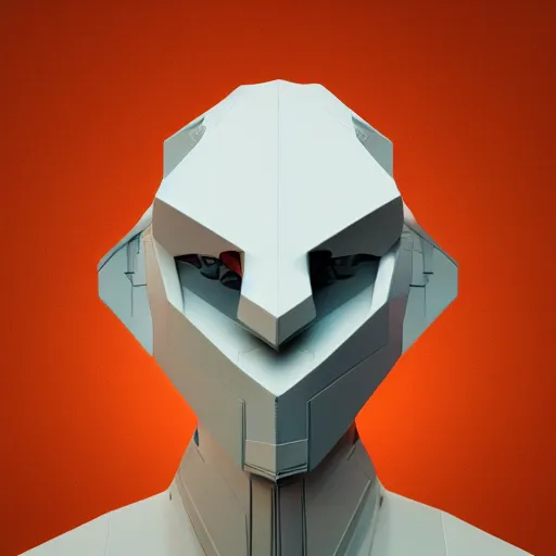 Image similar to a portrait of a cyborg folding origami, octane, 3 d render, beautiful artwork, rendered by beeple