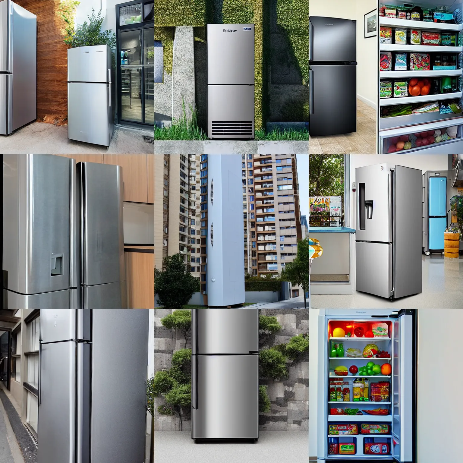 Prompt: a refrigerator that is an apartment building
